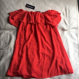 Flowy Poppy Orange Never Worn Summer Dress